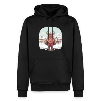 Krampus T | Costume Krampus | Père Noël Kawaii - Sweat à capuche Premium bio Homme - noir - Devant - Nico (187cm)