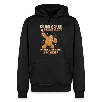 Abitur Habe Mein Abi Geschafft Wieder Zocken? - Männer Premium Bio Hoodie - Schwarz - Vorne - Nico (187cm)
