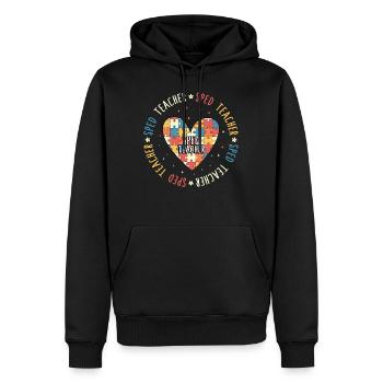 SPED-Hemd, SPED-Lehrer-T-Shirt, klassisch - Männer Premium Bio Hoodie - Schwarz - Vorne - Nico (187cm)