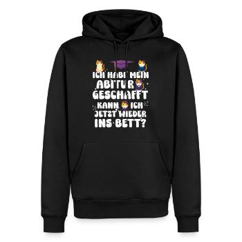 Abi Habe mein Abitur Geschafft Faultier Lustiges - Männer Premium Bio Hoodie - Schwarz - Vorne - Nico (187cm)