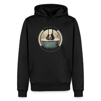 Cute Dog Bathtub Bubbles Pet Groomer Spa Day Gift - Men’s Premium Organic Hoodie - black - Front - Nico (187cm)