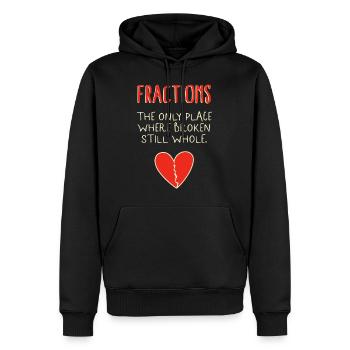 Mathe-Shirt, Brüche Der einzige Ort, an dem gebrochen wird - Männer Premium Bio Hoodie - Schwarz - Vorne - Nico (187cm)