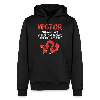Chemise De Mathématiques, Vecteur Le Seul Endroit Où Je Point - Sweat à capuche Premium bio Homme - noir - Devant - Nico (187cm)