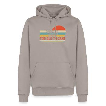 Ruhestandshemd, alt genug, um es auch besser zu wissen - Männer Premium Bio Hoodie - Taupe - Vorne - Nico (187cm)
