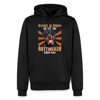 Rottweiler Hund RUHIG BLEIBEN IST EIN ROTTWEILER - Männer Premium Bio Hoodie - Schwarz - Vorne - Nico (187cm)