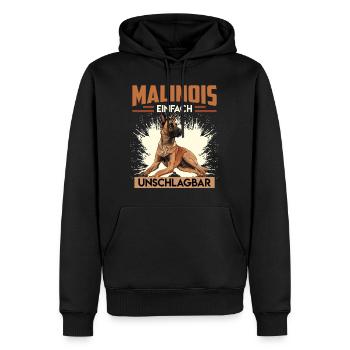 MALINOIS EINFACH UNSCHLAGBAR Belgischer Malinois - Männer Premium Bio Hoodie - Schwarz - Vorne - Nico (187cm)