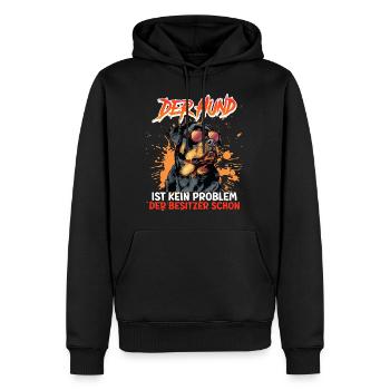 Rottweiler DER HUND IST KEIN PROBLEM Lustiges - Männer Premium Bio Hoodie - Schwarz - Vorne - Nico (187cm)