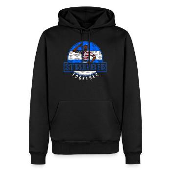 Veteran Shirt, Stronger Together Tee, Gift For - Men’s Premium Organic Hoodie - black - Front - Nico (187cm)