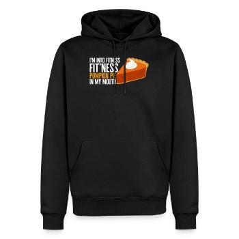 Thanksgiving-Shirt, ich stehe auf Fitness-Kürbiskuchen - Männer Premium Bio Hoodie - Schwarz - Vorne - Nico (187cm)