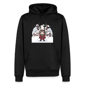 Krampus T Père Noël démoniaque Krampus kawaii - Sweat à capuche Premium bio Homme - noir - Devant - Nico (187cm)