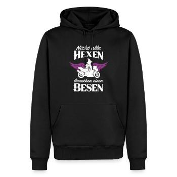 Moto Sorcières Balai Motard Motard Motard - Sweat à capuche Premium bio Homme - noir - Devant - Nico (187cm)