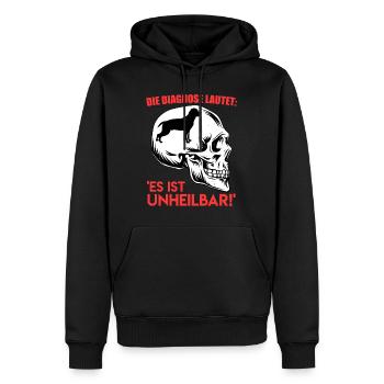 Rottweiler DIAGNOSE LAUTET ES IST UNHEILBAR Lustig - Männer Premium Bio Hoodie - Schwarz - Vorne - Nico (187cm)