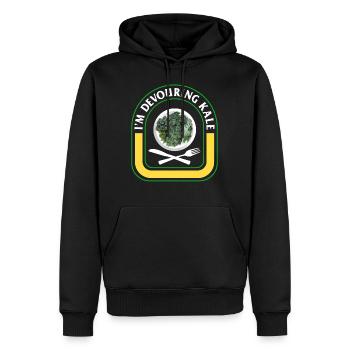 Thanksgiving Shirt, I'm Devouring Kale Tee, Gift - Men’s Premium Organic Hoodie - black - Front - Nico (187cm)