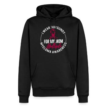Chemise de sensibilisation au cancer du myélome multiple, je porte - Sweat à capuche Premium bio Homme - noir - Devant - Nico (187cm)
