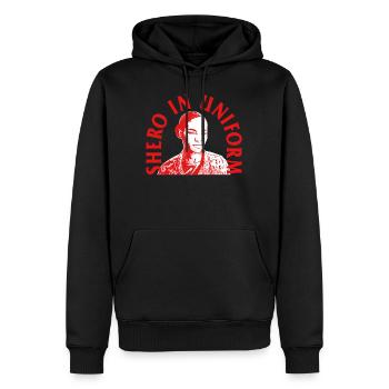 Chemise de héros, Shero en uniforme Tee, cadeau pour les héros - Sweat à capuche Premium bio Homme - noir - Devant - Nico (187cm)