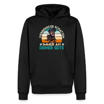VIERBEINIGER SCHATTEN IMMER AN DEINER SEITE Lustig - Männer Premium Bio Hoodie - Schwarz - Vorne - Nico (187cm)