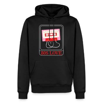 Chemise de musique, 80 ' s Love Tee, cadeau pour disque de musique - Sweat à capuche Premium bio Homme - noir - Devant - Nico (187cm)