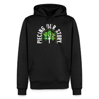 Familien-Shirt, Piecing Our Story T-Shirt, Familiengeschenk - Männer Premium Bio Hoodie - Schwarz - Vorne - Nico (187cm)