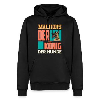 MALINOIS DER KÖNIG DER HUNDE Belgischer - Männer Premium Bio Hoodie - Schwarz - Vorne - Nico (187cm)