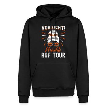 Urlauberin VORSICHT! Mädels auf Tour Frauen - Männer Premium Bio Hoodie - Schwarz - Vorne - Nico (187cm)
