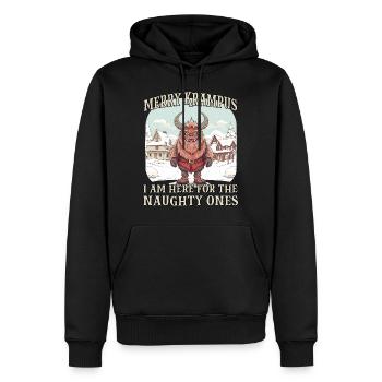 Krampus Masque Costume Krampus Vilain Père Noël - Sweat à capuche Premium bio Homme - noir - Devant - Nico (187cm)