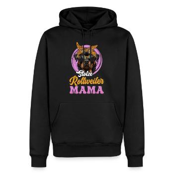 Rottie Frauen STOLZE ROTTWEILER MAMA Rottweiler - Männer Premium Bio Hoodie - Schwarz - Vorne - Nico (187cm)