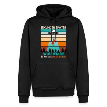 Malinois SEKUNDEN SPÄTER WUSSTEN Aliens Lustiges - Männer Premium Bio Hoodie - Schwarz - Vorne - Nico (187cm)