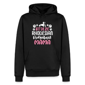 Ridgeback STOLZE RHODESIAN RIDGEBACK MAMA - Männer Premium Bio Hoodie - Schwarz - Vorne - Nico (187cm)
