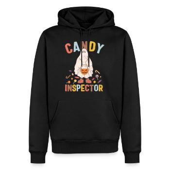 Chemise d’Halloween, Candy Inspector Ghost Candy Tee, - Sweat à capuche Premium bio Homme - noir - Devant - Nico (187cm)