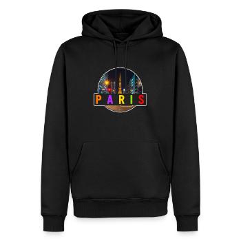 Paris Shirt, Paris Tee, Gift For Paris Lover - Men’s Premium Organic Hoodie - black - Front - Nico (187cm)