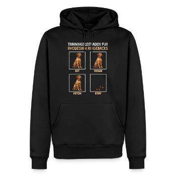 RHODESIAN RIDGEBACK TRAININGSLEITFADEN Lustiges - Männer Premium Bio Hoodie - Schwarz - Vorne - Nico (187cm)