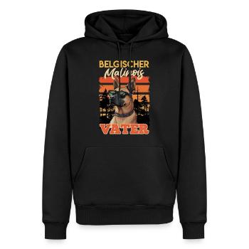 Belgischer Malinois Vater Belgischer Schäferhund - Männer Premium Bio Hoodie - Schwarz - Vorne - Nico (187cm)