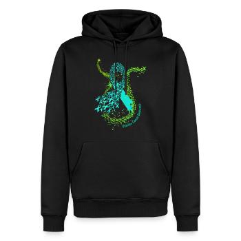 Cancer Awareness Shirt, Ovarian Cancer Awareness - Men’s Premium Organic Hoodie - black - Front - Nico (187cm)