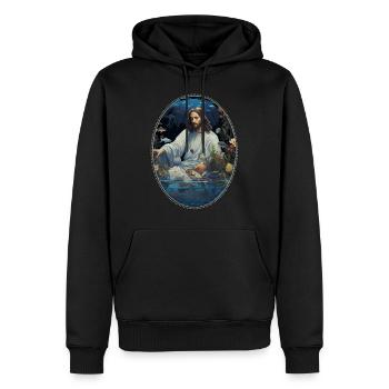 Jésus câlin Fish Tank T Shirt, Christian Pet - Sweat à capuche Premium bio Homme - noir - Devant - Nico (187cm)