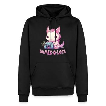Axolotl Gamer T Kawaii Stuff Axolotl Otaku Axolotl - Sweat à capuche Premium bio Homme - noir - Devant - Nico (187cm)
