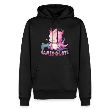 Axolotl T pour gamer | Kawaii Stuff | Anime Gamer - Sweat à capuche Premium bio Homme - noir - Devant - Nico (187cm)