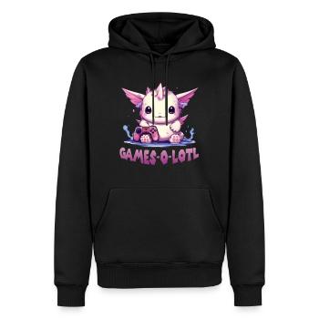 Gamer Axolotl Anime Axolotl T für Gaming Fans - Männer Premium Bio Hoodie - Schwarz - Vorne - Nico (187cm)