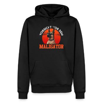 Malinois VORSICHT VOR DEM MALIGATOR Belgischer - Männer Premium Bio Hoodie - Schwarz - Vorne - Nico (187cm)