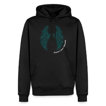 Krebs-Bewusstseins-Shirt, Eierstockkrebs-Bewusstsein - Männer Premium Bio Hoodie - Schwarz - Vorne - Nico (187cm)