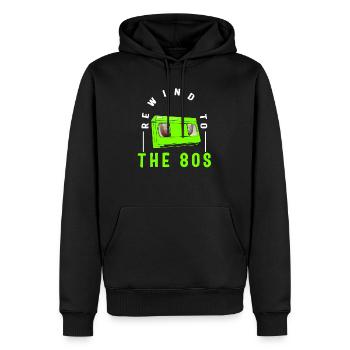 VHS-Shirt, Rücklauf zum 80er-Jahre-T-Shirt, Geschenk für VHS - Männer Premium Bio Hoodie - Schwarz - Vorne - Nico (187cm)