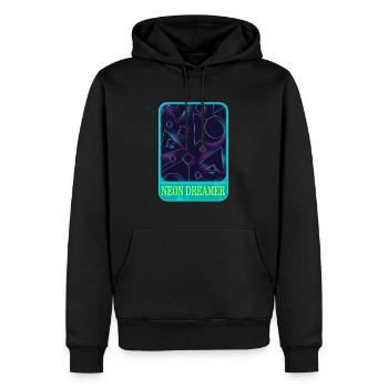 Chemise géométrique, Neon Dreamer Tee, cadeau pour les mathématiques - Sweat à capuche Premium bio Homme - noir - Devant - Nico (187cm)