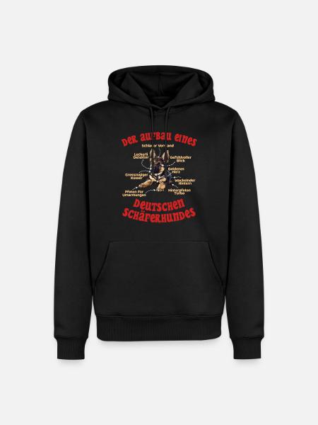 DEUTSCHER SCHÄFERHUND AUFBAU Deutsche Schäferhunde - Männer Premium Bio Hoodie - Schwarz