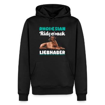 Ridgeback Besitzer RHODESIAN RIDGEBACK LIEBHABER - Männer Premium Bio Hoodie - Schwarz - Vorne - Nico (187cm)