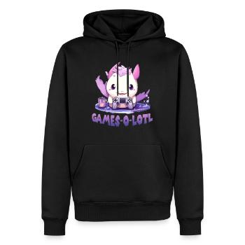 Axolotl tailed amphibian T Zocker Axolotl Kawaii - Men’s Premium Organic Hoodie - black - Front - Nico (187cm)
