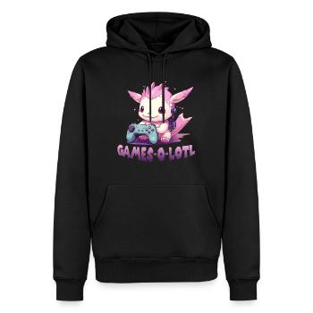 Gamer Axolotl Anime Axolotl T für Gaming Fans - Männer Premium Bio Hoodie - Schwarz - Vorne - Nico (187cm)
