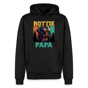 ROTTWEILER PAPA ROTTIE Rottweiler Besitzer Cooles - Männer Premium Bio Hoodie - Schwarz - Vorne - Nico (187cm)