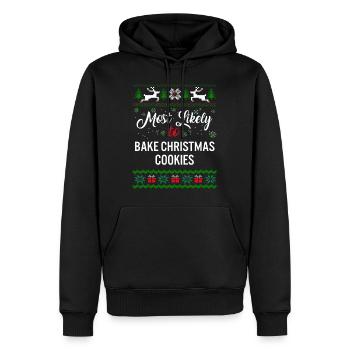 Most Likely To Bake Christmas Cookies Shirt, - Men’s Premium Organic Hoodie - black - Front - Nico (187cm)