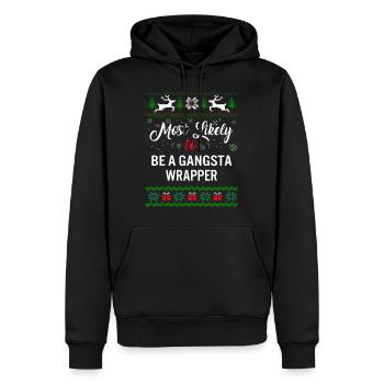 Le plus susceptible d’être une chemise Gangsta Wrapper, Femmes - Sweat à capuche Premium bio Homme - noir - Devant - Nico (187cm)