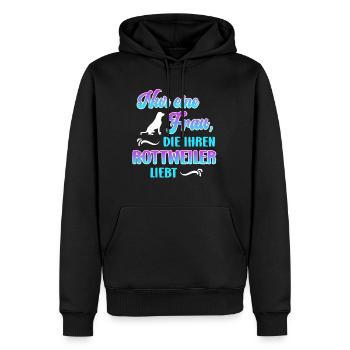 Rottweiler Besitzerin NUR EINE FRAU DIE ROTTWEILER - Männer Premium Bio Hoodie - Schwarz - Vorne - Nico (187cm)