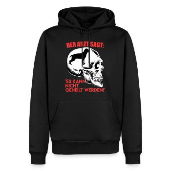 Rottweiler Fanatist ARZT SAGT NICHT GEHEILT WERDEN - Männer Premium Bio Hoodie - Schwarz - Vorne - Nico (187cm)